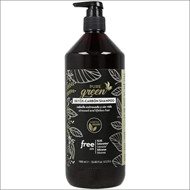 Pure Green Detox Carbón Champú Orgánico - 1000 ml - Champú